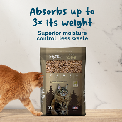 Petsentials Biodegradable Wood Based Pine Scent Cat Litter | 30L
