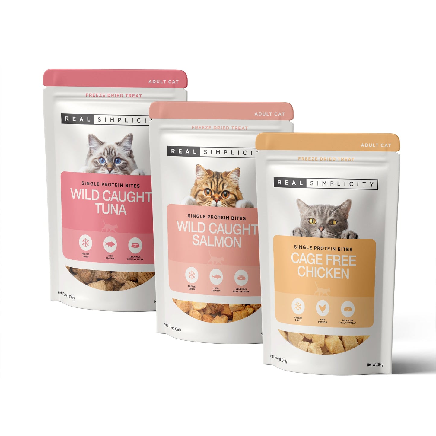 Real Simplicity Freeze Dried Single Protein Bites Wild Caught Salmon Adult Cat Treat