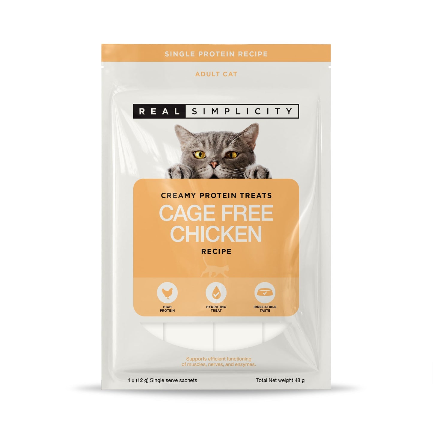 Real Simplicity Creamy Protein Treats Farm Raised Chicken Adult Cat Treat