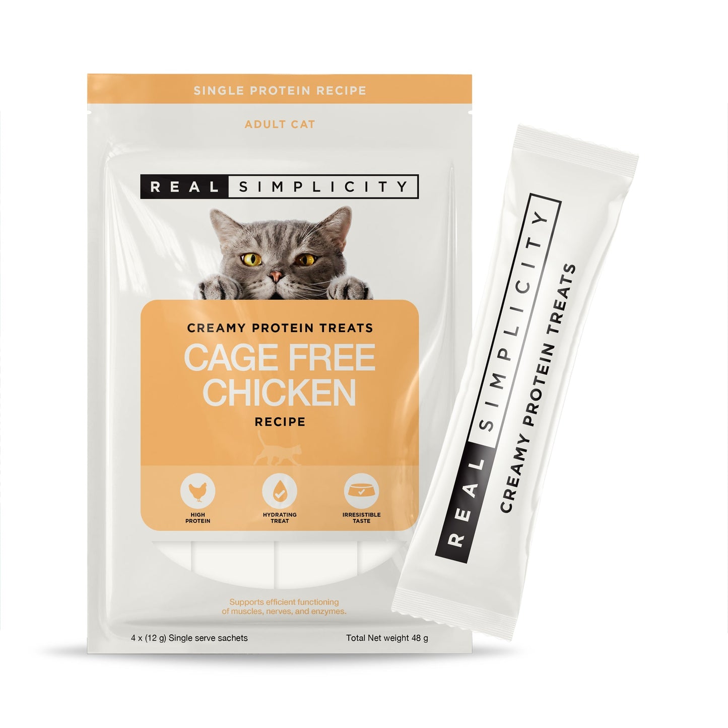 Real Simplicity Creamy Protein Treats Farm Raised Chicken Adult Cat Treat