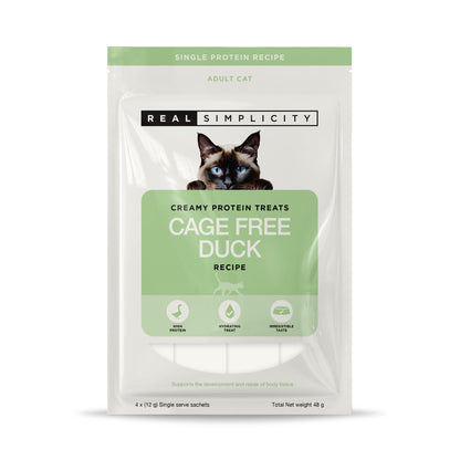 Real Simplicity Creamy Protein Treats Farm Raised Duck Adult Cat Treat