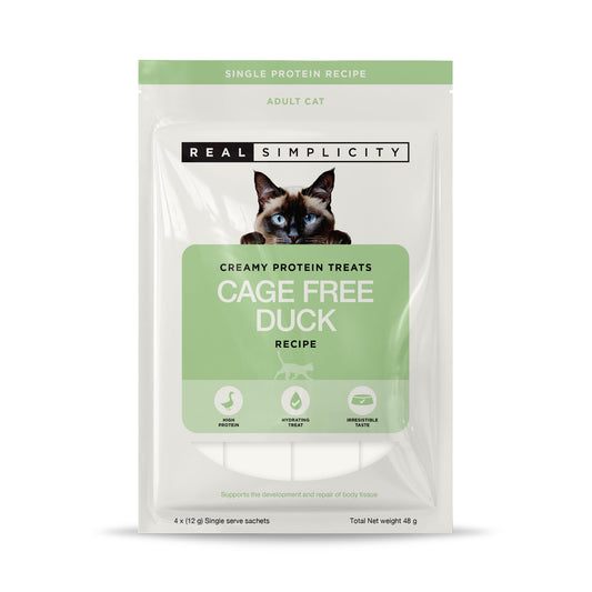 Real Simplicity Creamy Protein Treats Farm Raised Duck Adult Cat Treat