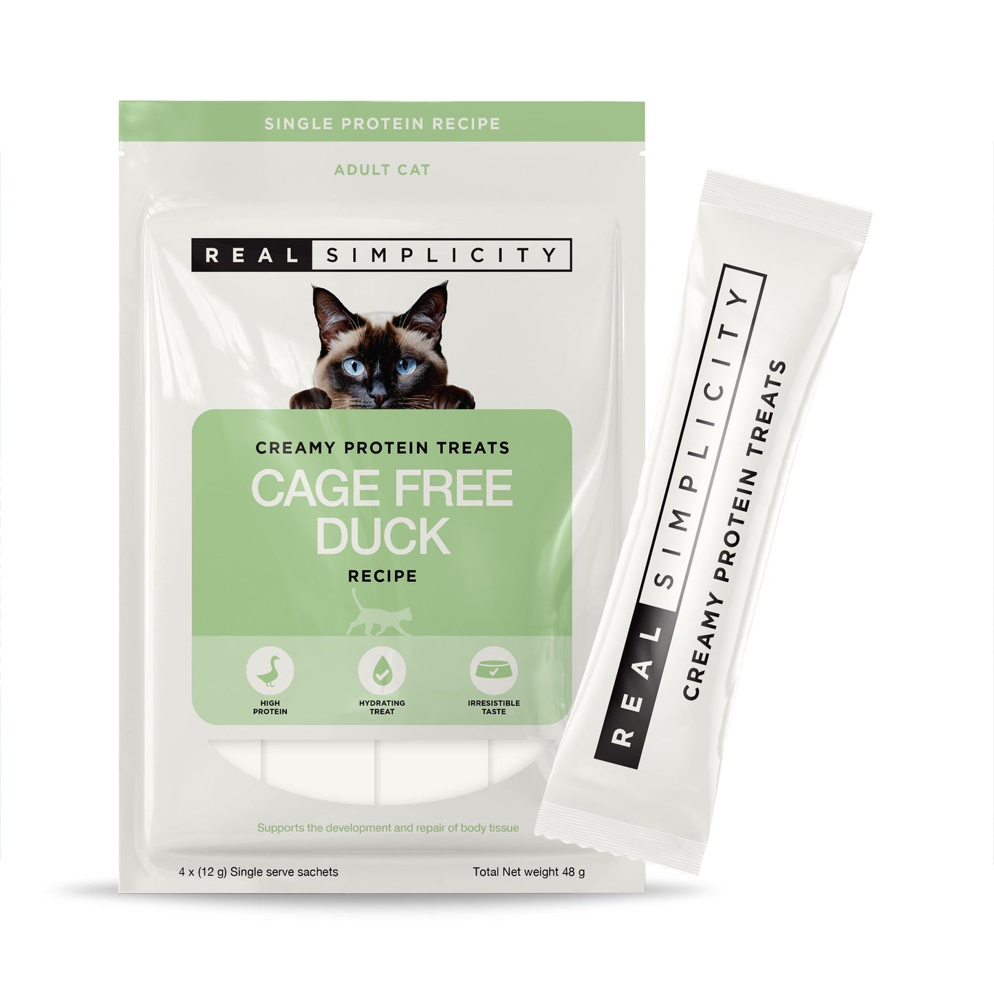 Real Simplicity Creamy Protein Treats Farm Raised Duck Adult Cat Treat