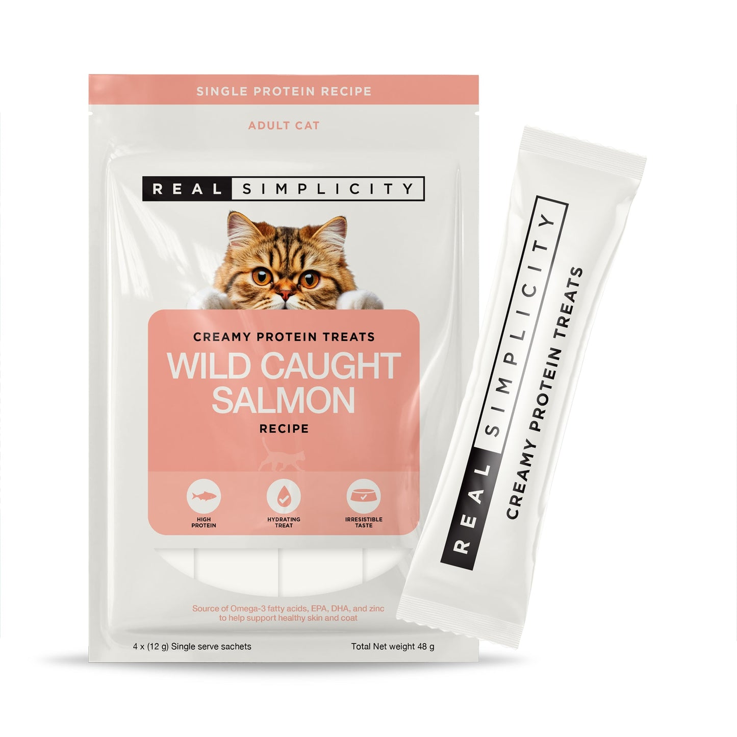 Real Simplicity Creamy Protein Treats Wild Caught Salmon Adult Cat Treat