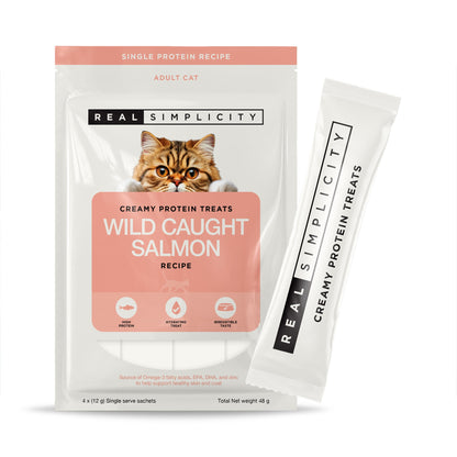 Real Simplicity Creamy Protein Treats Wild Caught Salmon Adult Cat Treat