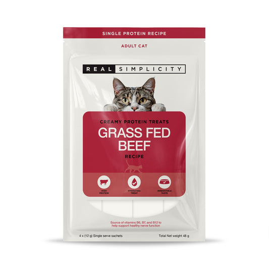 Real Simplicity Creamy Protein Treats Grass Fed Beef Adult Cat Treat