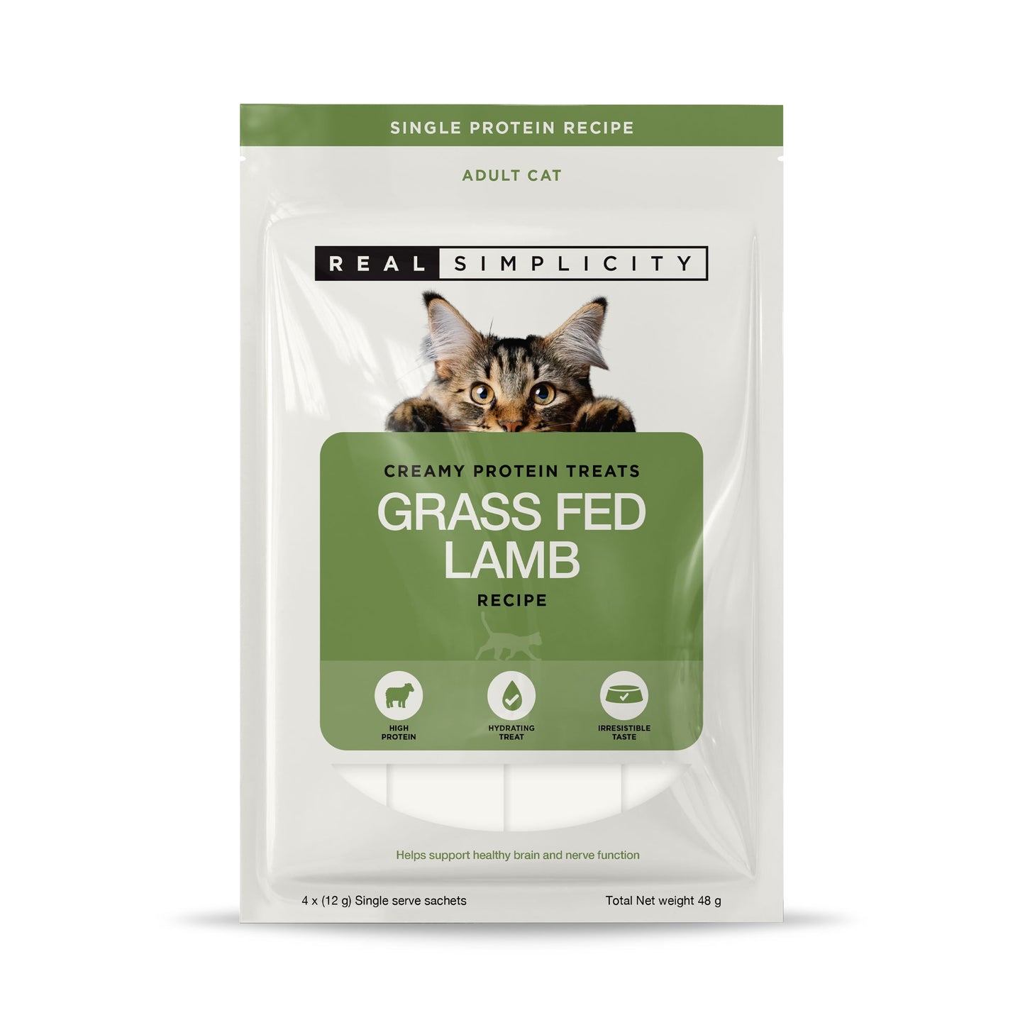Real Simplicity Creamy Protein Treats Grass Fed Lamb Adult Cat Treat