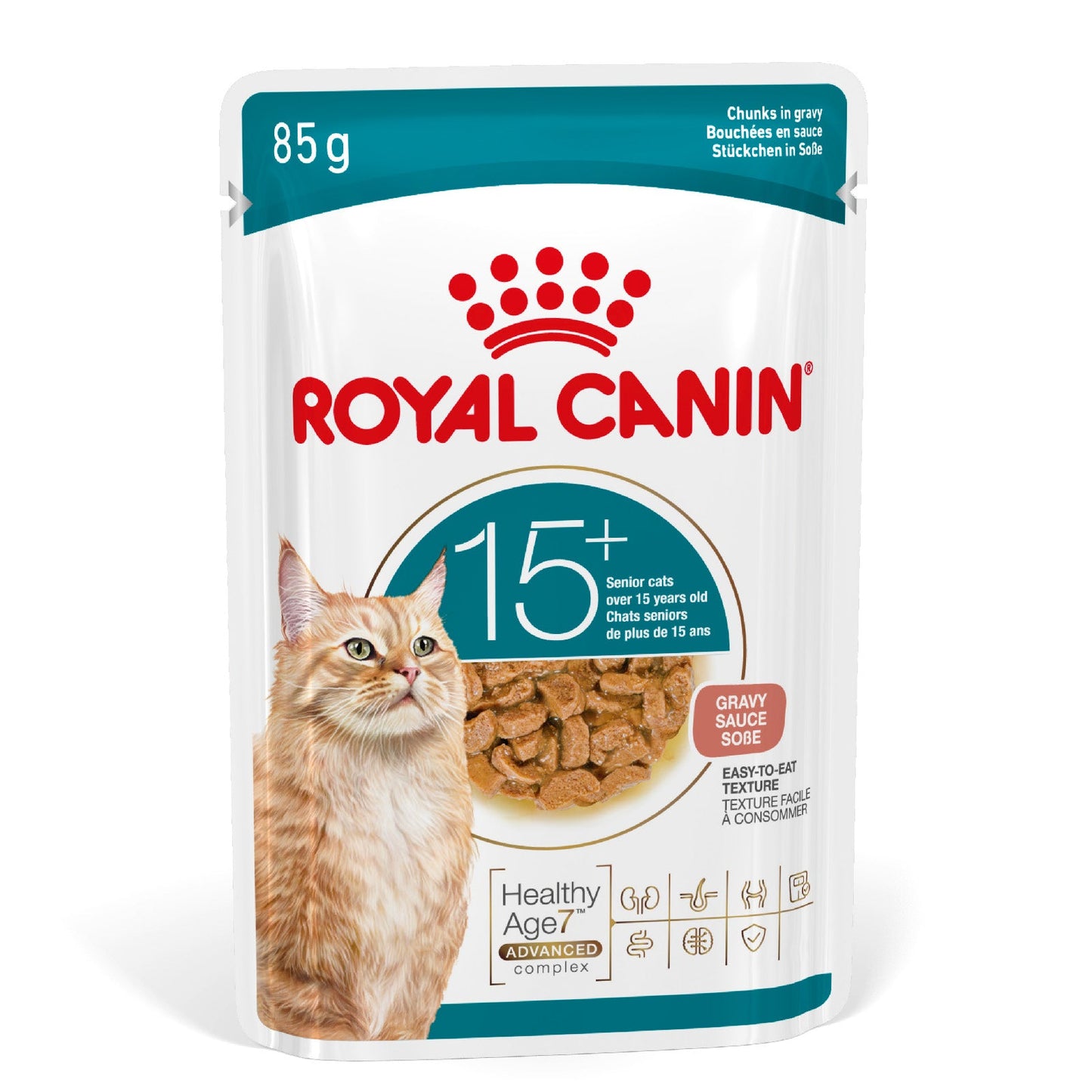 Royal Canin Ageing 15+ Senior Wet Cat Food Chunks In Gravy - 12 x 85g