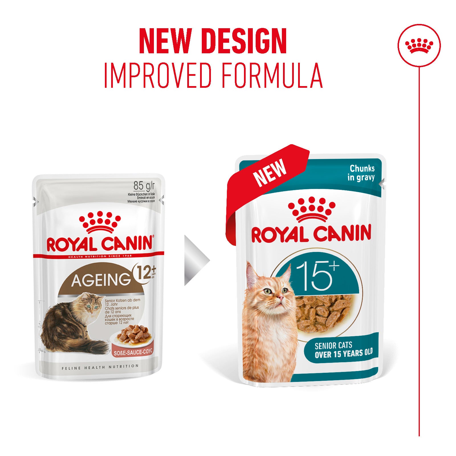 Royal Canin Ageing 15+ Senior Wet Cat Food Chunks In Gravy - 12 x 85g