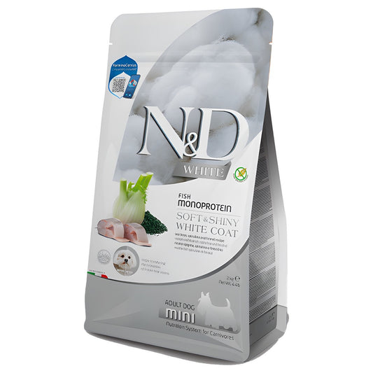 Farmina N&D White Mini Dry Dog Food - Sea Bass, Spirulina & Fennel