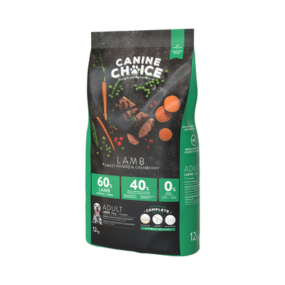 Canine Choice Super Premium Grain-Free Large Adult Dry Dog Food – Lamb | 12KG