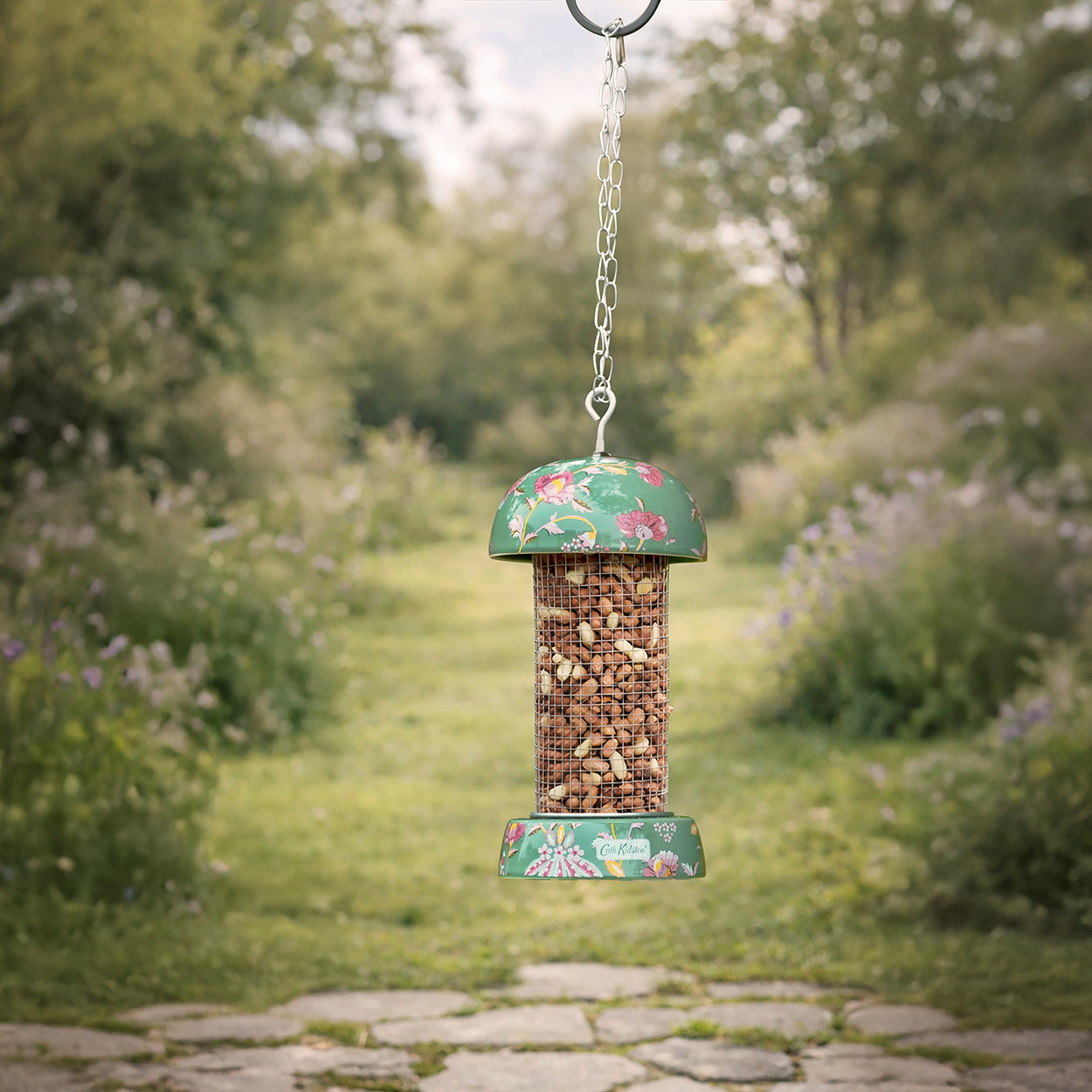 Cath Kidston Green Floral Peanut Bird Feeder