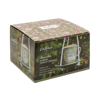 Cath Kidston Green Floral Teacup Bird Feeder