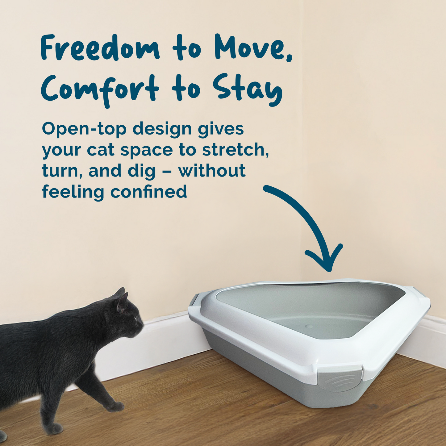 Petsentials Corner Cat Litter Tray | Grey