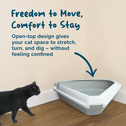 Petsentials Corner Cat Litter Tray | Grey
