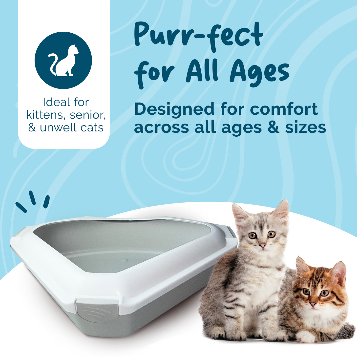 Petsentials Corner Cat Litter Tray | Grey