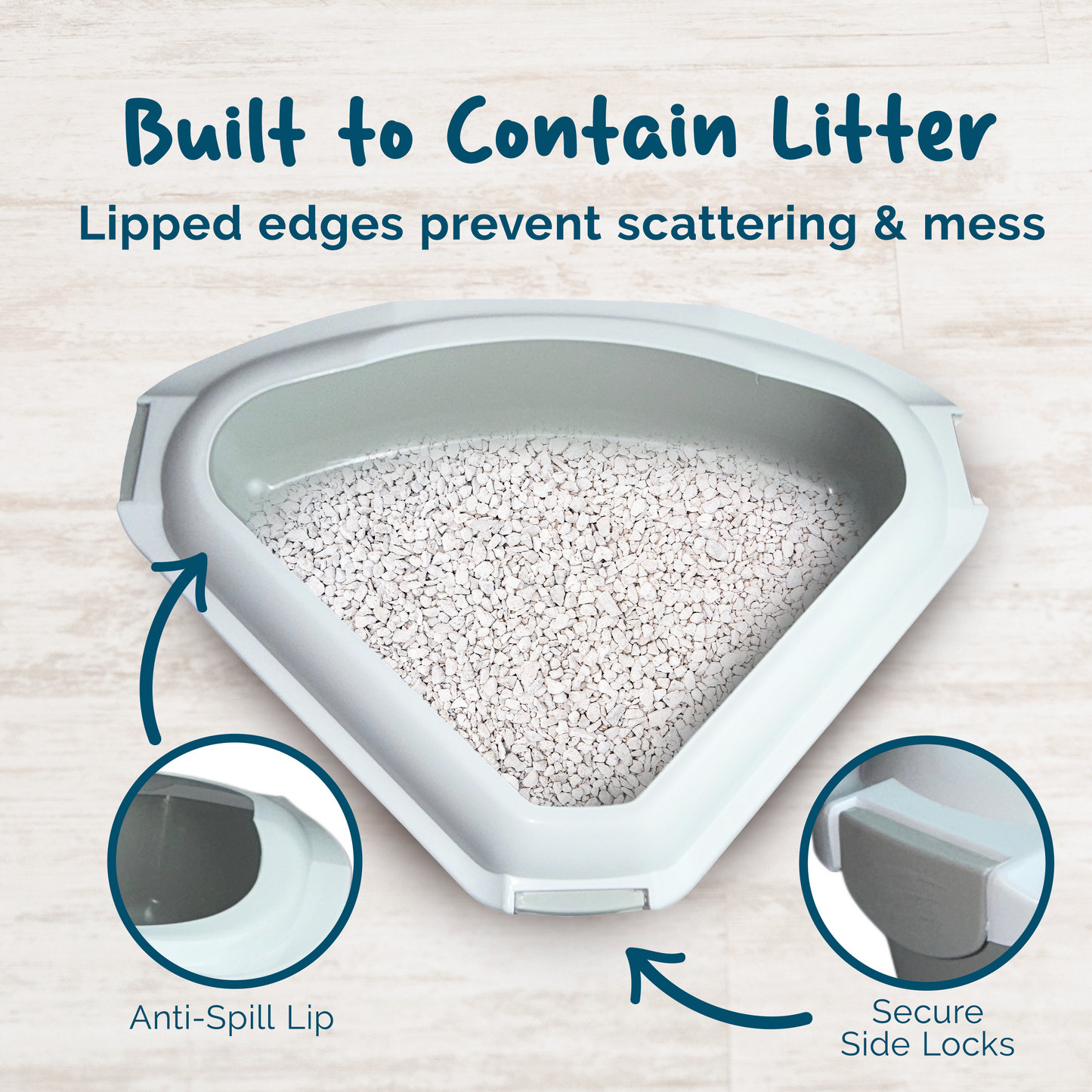 Petsentials Corner Cat Litter Tray | Grey