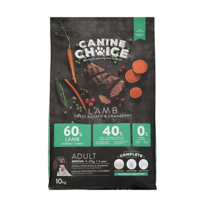 Canine Choice Super Premium Grain-Free Medium Adult Dry Dog Food – Lamb | 10KG