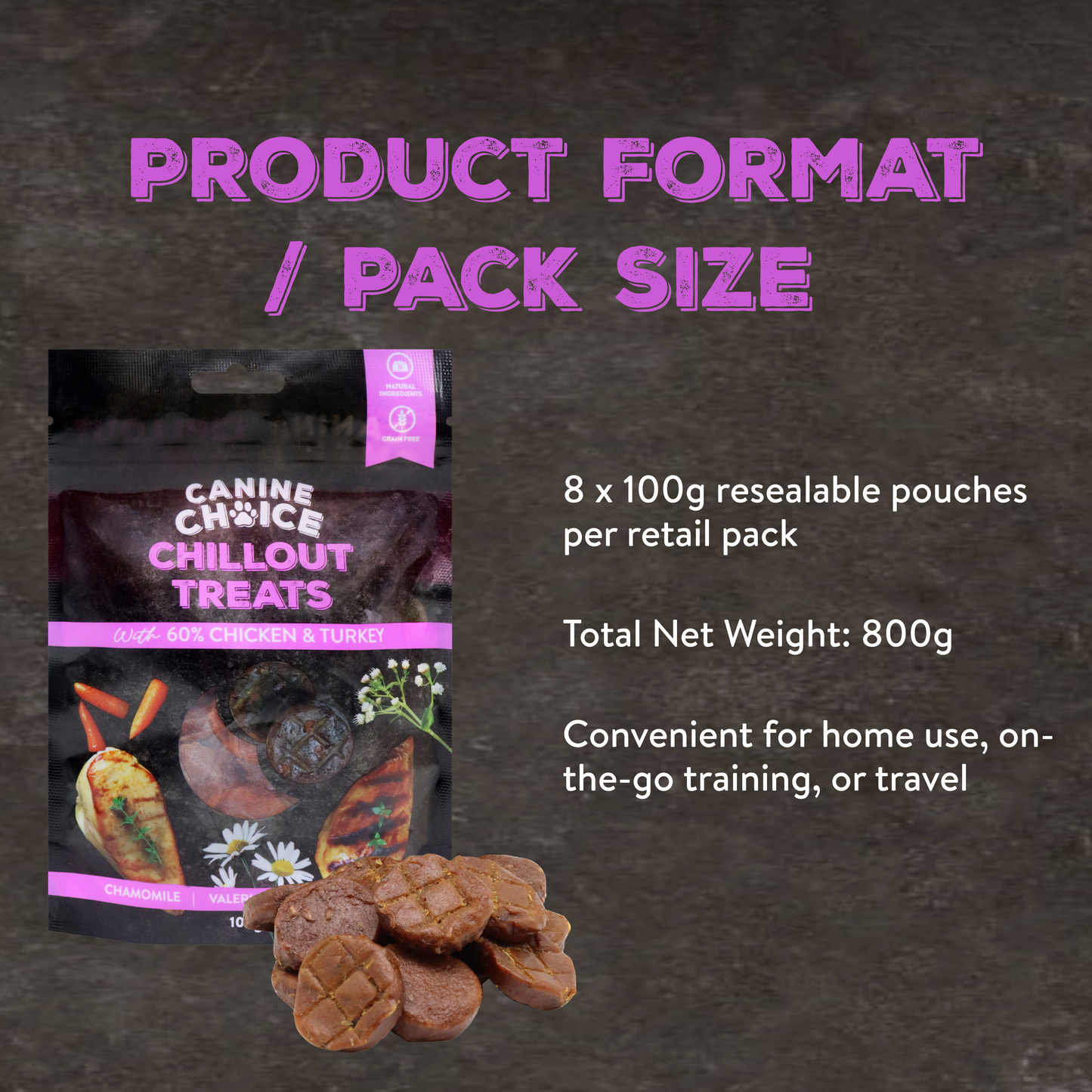 Canine Choice Chillout Dog Treats - Chicken & Turkey | 100g