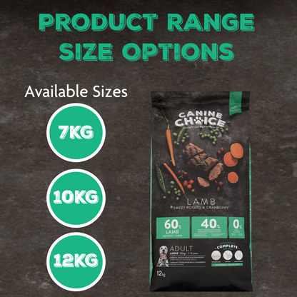 Canine Choice Super Premium Grain-Free Large Adult Dry Dog Food – Lamb | 12KG