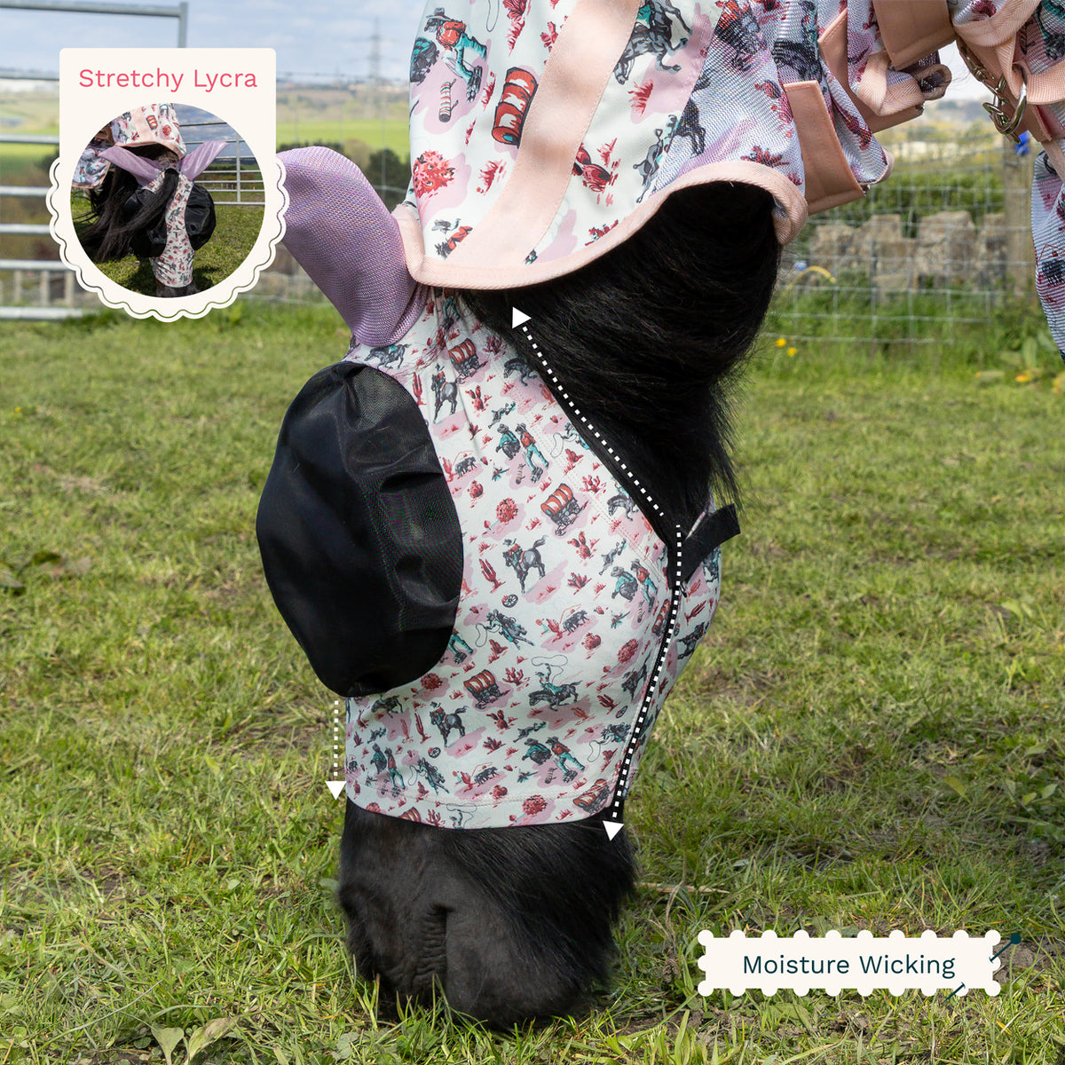 Cath Kidston Equestrian Cowgirl Lycra Fly Mask