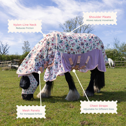 Cath Kidston Equestrian Cowgirl Rain Sheet & Fly Rug Combo