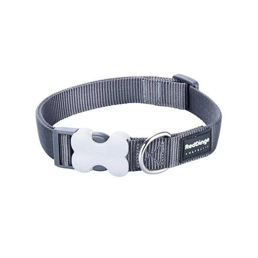 Red Dingo Plain Grey Dog Collar