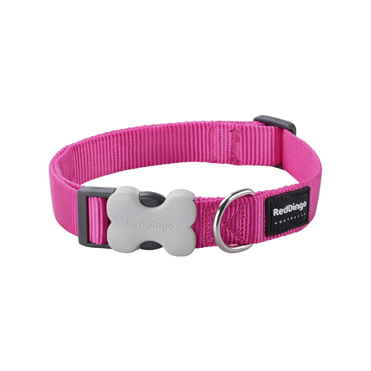 Red Dingo Plain Hot Pink Dog Collar