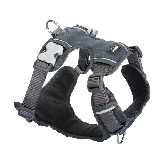 Red Dingo Padded Plain Grey Dog Harness