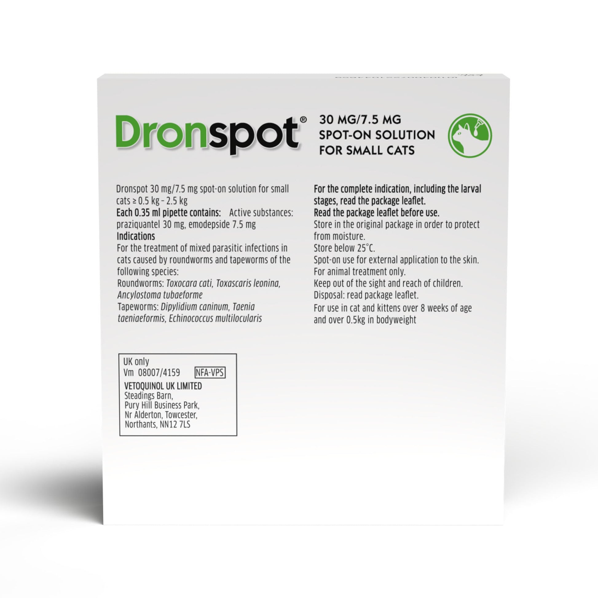 Dronspot Spot On Wormer for Cats