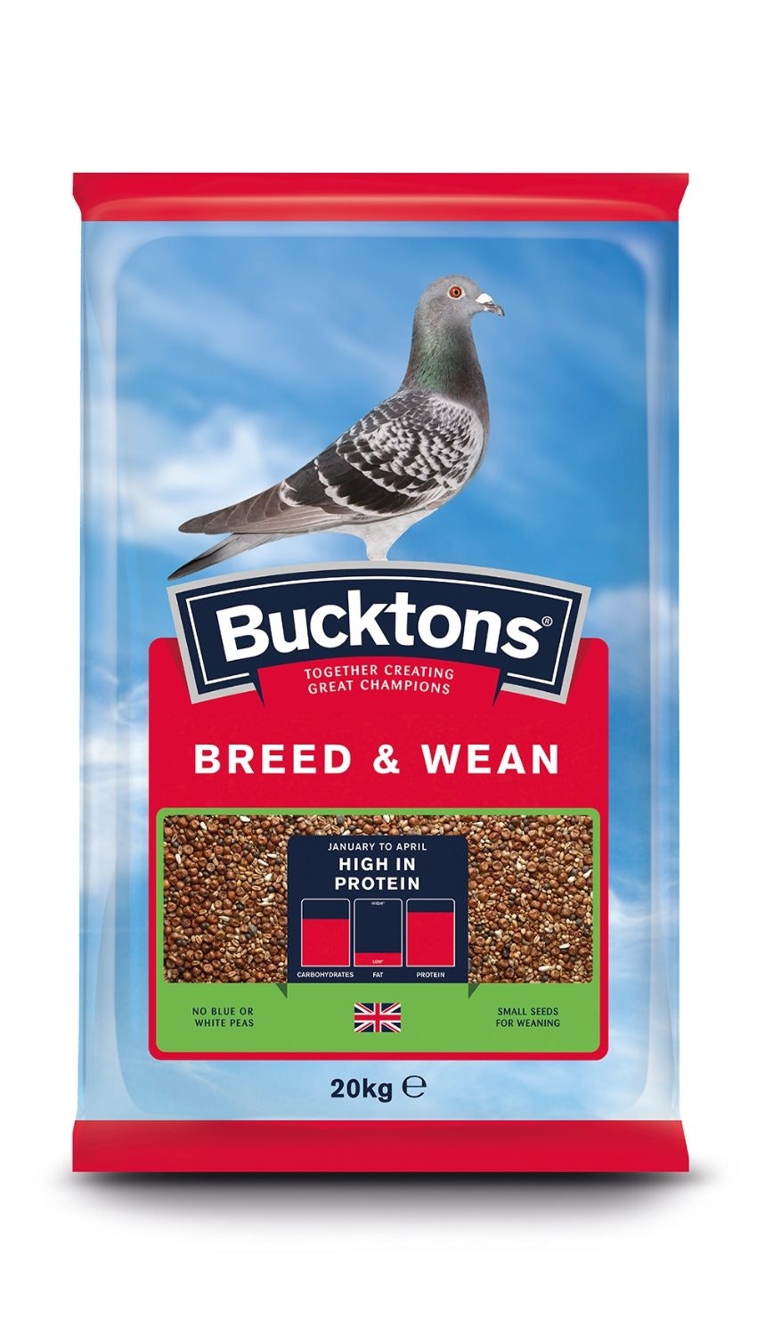 Front View of Bucktons Pigeon Breed & Wean Bird Food