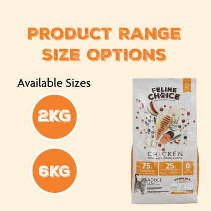 Feline Choice Grain-Free Complete Adult Dry Cat Food – Chicken, Sweet Potato & Apple
