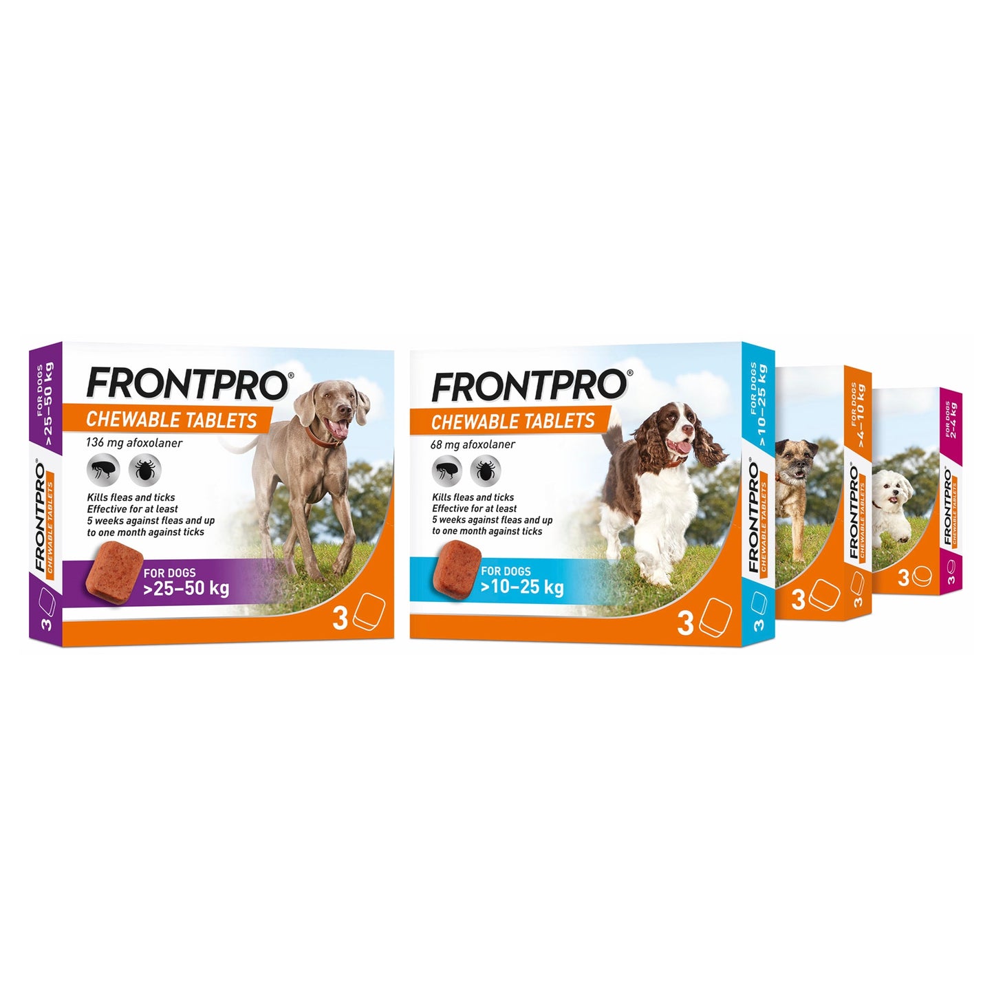 FRONTPRO® Chewable Tablets Flea and Tick Treatment for Dogs