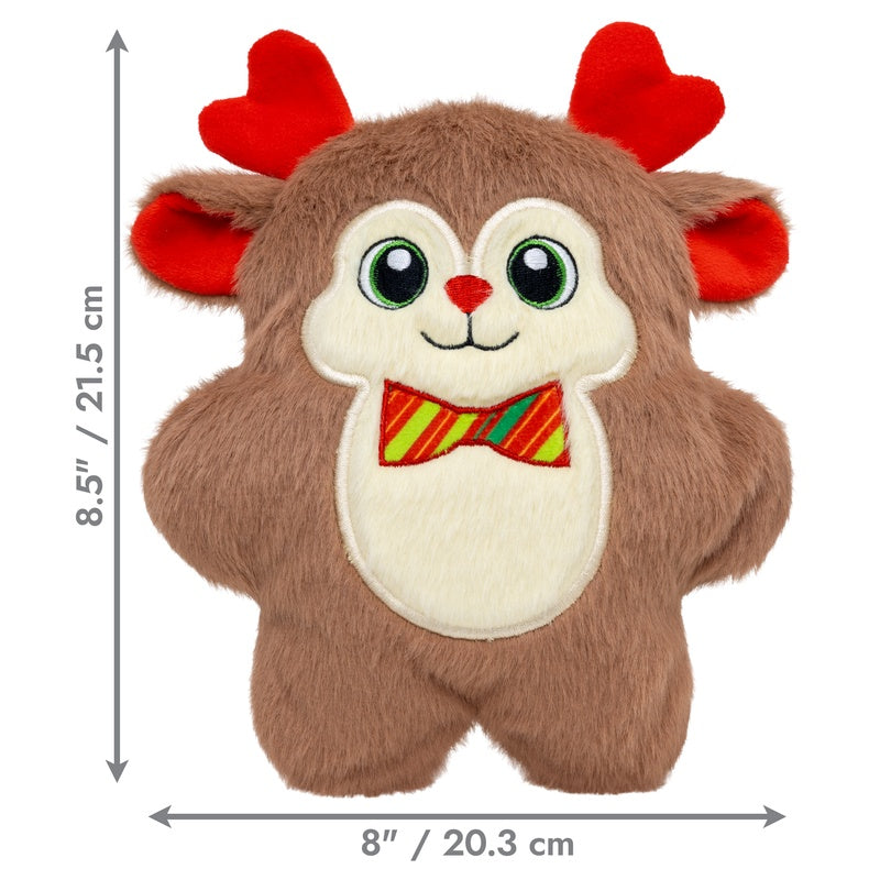KONG Christmas Holiday Snuzzles Bow Tie Reindeer Dog Toy