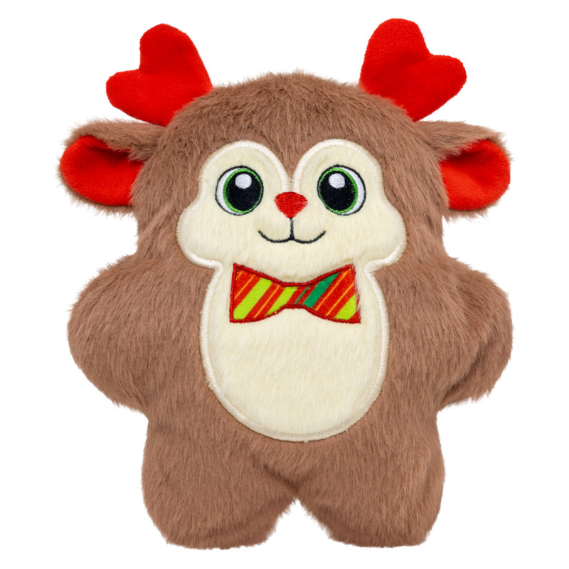 KONG Christmas Holiday Snuzzles Bow Tie Reindeer Dog Toy