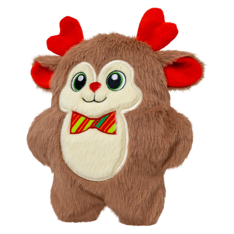 KONG Christmas Holiday Snuzzles Bow Tie Reindeer Dog Toy