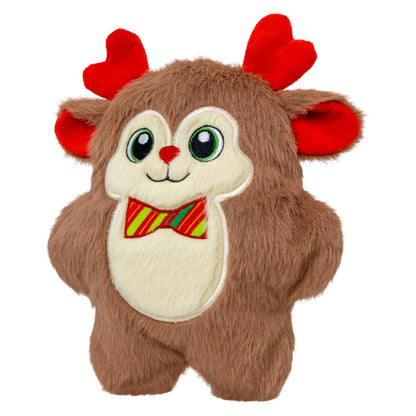 KONG Christmas Holiday Snuzzles Bow Tie Reindeer Dog Toy