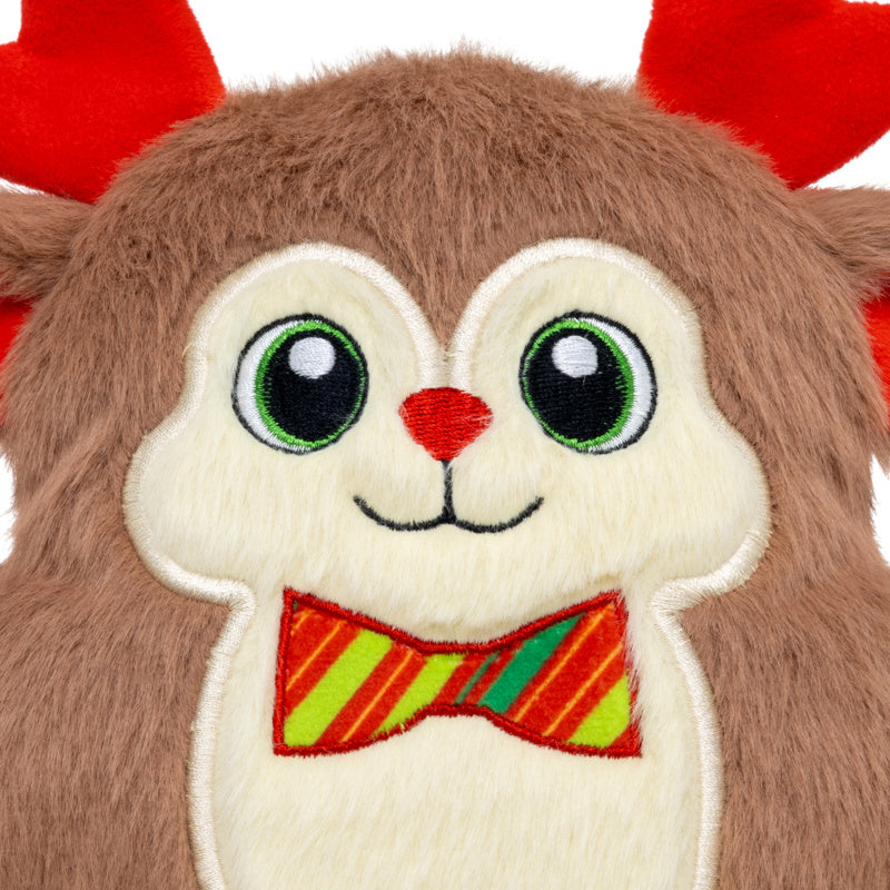 KONG Christmas Holiday Snuzzles Bow Tie Reindeer Dog Toy