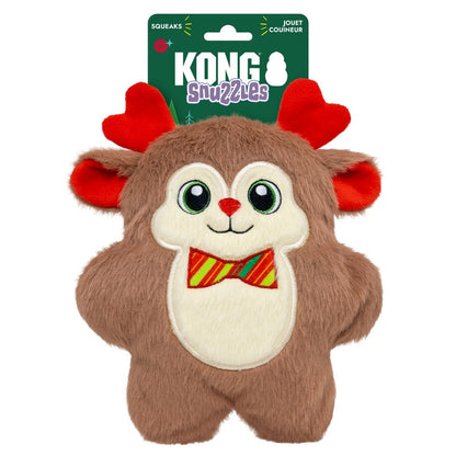 KONG Christmas Holiday Snuzzles Bow Tie Reindeer Dog Toy