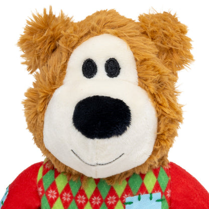 KONG Christmas Holiday Wild Knots Sweater Bear Dog Toy