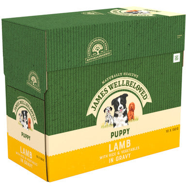 James Wellbeloved Puppy/Junior Wet Dog Food Pouches - Lamb & Rice in Gravy