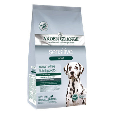 Arden Grange Dog Sensitive Grain Free Adult Dry Dog Food - Ocean White Fish & Potato