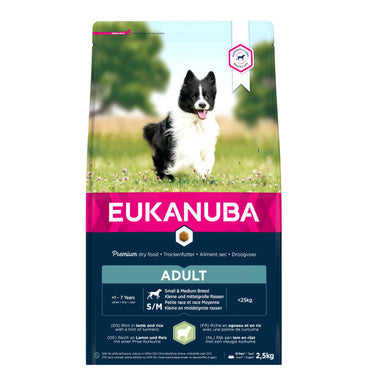 Eukanuba Small & Medium Breed Adult Dry Dog Food - Lamb & Rice