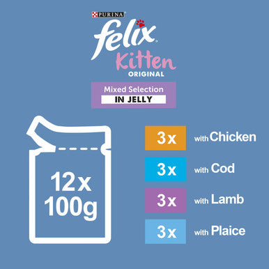 Felix As Good As It Looks Kitten Wet Cat Food - Fish Selection in Jelly