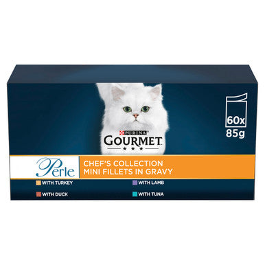 Gourmet Perle Mini Fillets Pouches Adult Wet Cat Food - Chefs Selection in Gravy