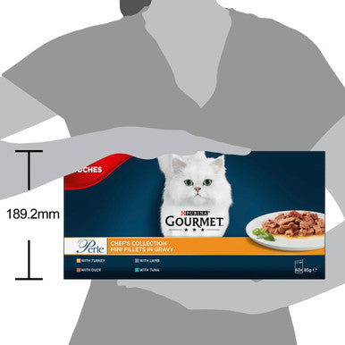 Gourmet Perle Mini Fillets Pouches Adult Wet Cat Food - Chefs Selection in Gravy