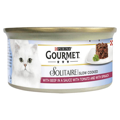 Gourmet Solitaire Adult Wet Cat Food - Beef in Tomato Sauce