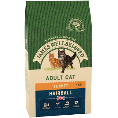 James Wellbeloved Complete Adult Hairball Dry Cat Food - Turkey