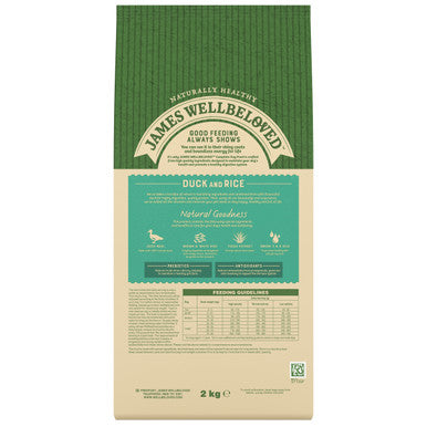 James Wellbeloved Medium Adult Dry Food Dog - Duck & Rice