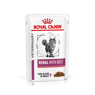 Royal Canin Veterinary Diet Renal Adult Wet Cat Food - Beef